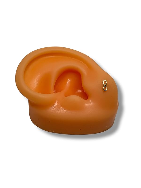 Broquel O Arete Infinito Liso Mini En Oro 10k Garantizado - Angeles Joyas