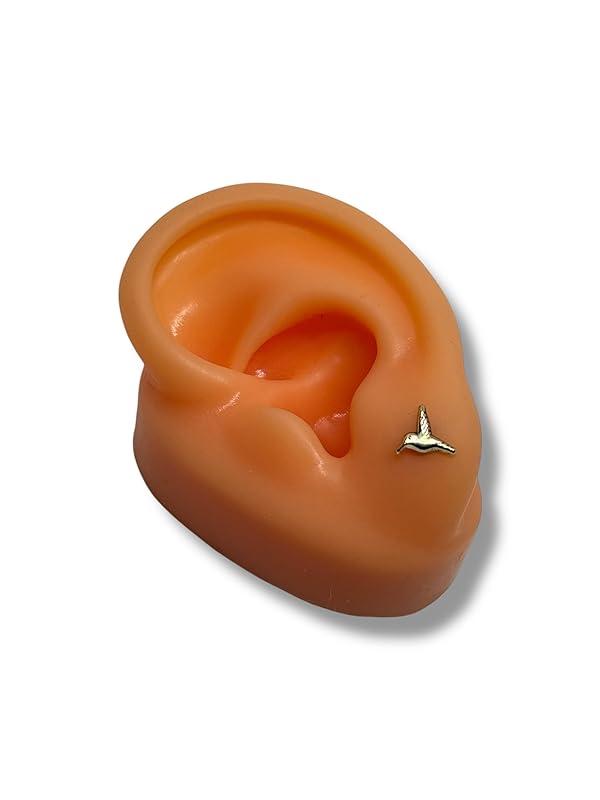 Broquel O Arete Colibri Liso Oro 10k Garantizado - Angeles Joyas