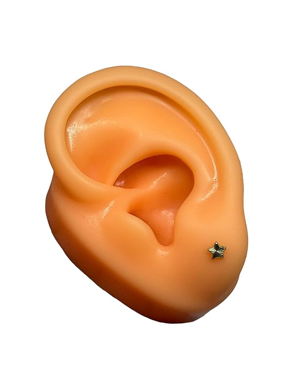 Broquel Oro 10k Luna Y Estrella Diamantado Garantizados - Angeles Joyas