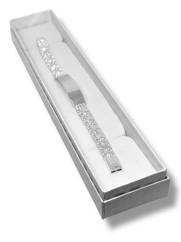 Pulsera O Esclava Tejido Chino Con Corazones Plata 925 15.5cm - Angeles Joyas