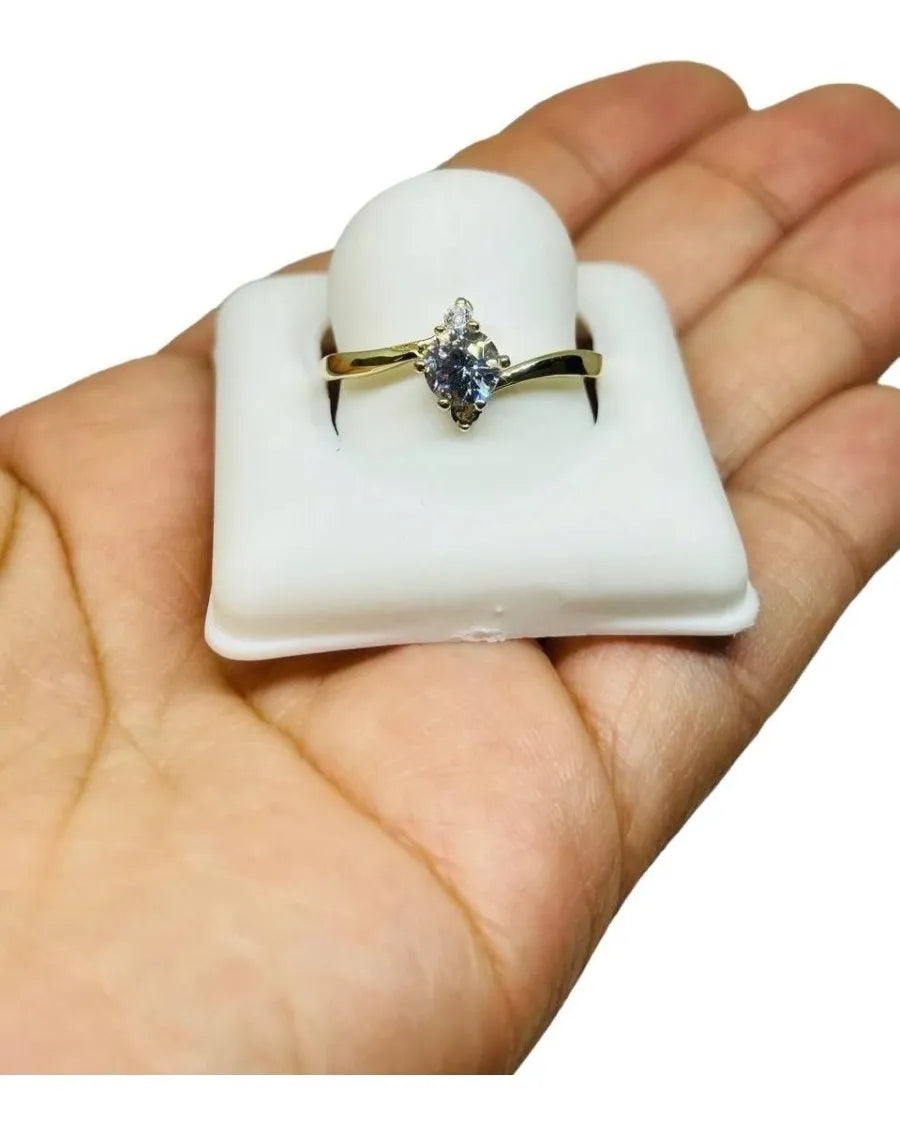 Anillo Compromiso Liso Oro Sólido 10k Garantizado Solitario