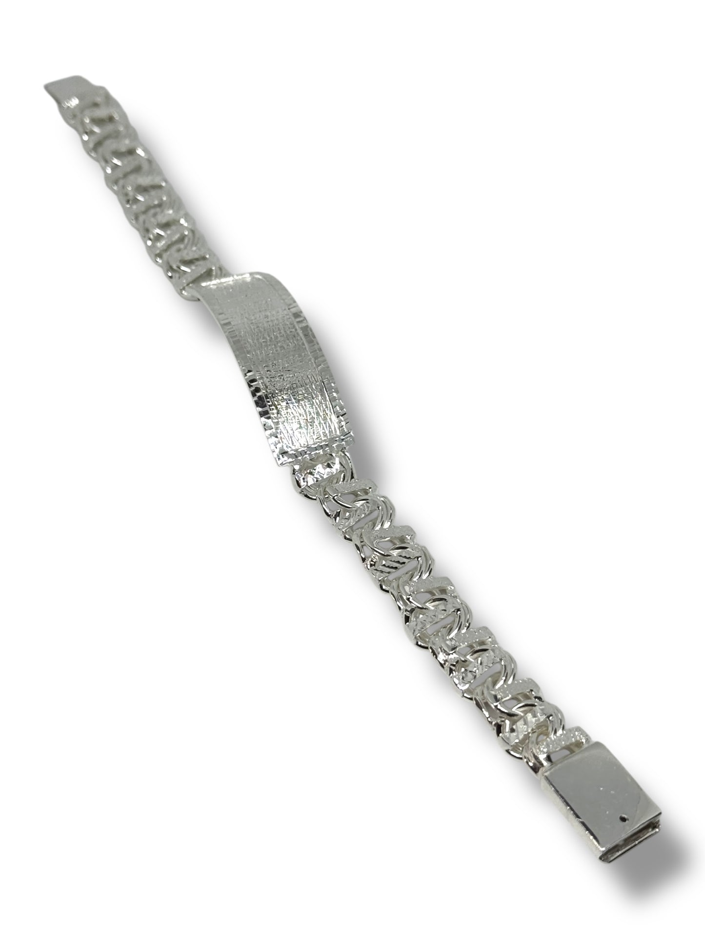 Esclava O Pulsera Tejido Chino De Plata 925 Diamantada 21cm