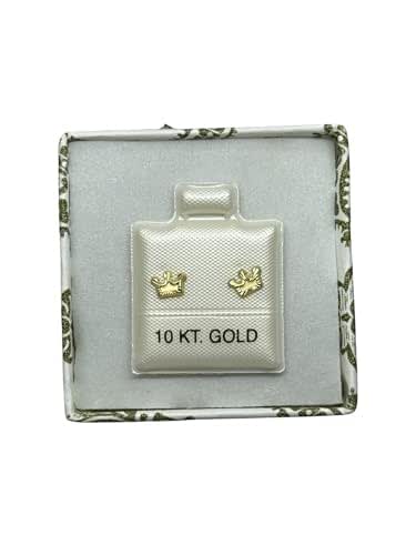 Broquel O Arete Corona Mediana En Oro 10k Garantizado