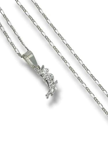 Dije Buho Con Zirconia Y Cadena Ambos Plata 925 Garantizado - Angeles Joyas