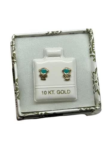 Broquel O Arete Astronauta Esmaltado En Oro 10k Garantizado