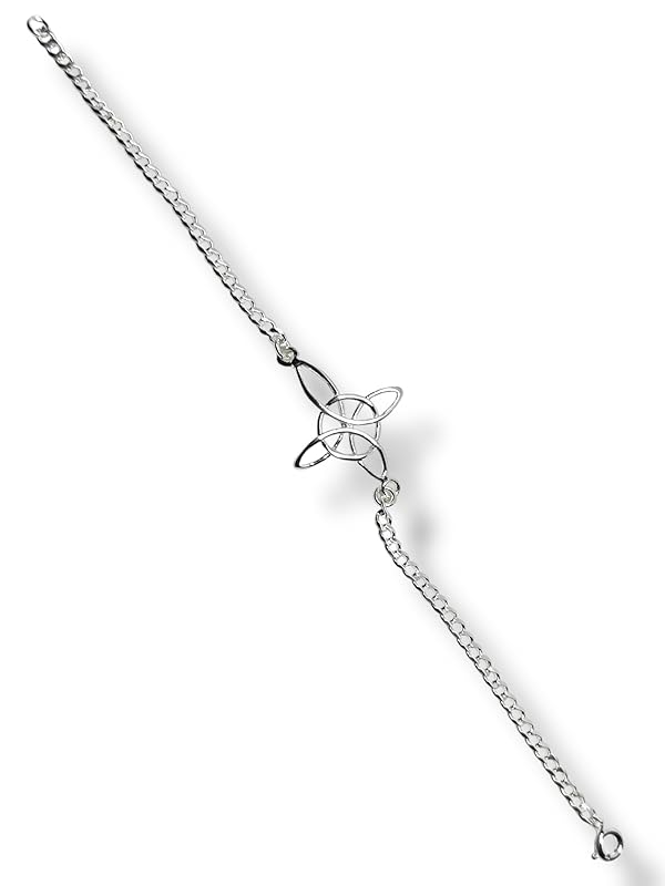 Pulsera De Nudo De Bruja En Plata 925 Garantizado 20cm - Angeles Joyas