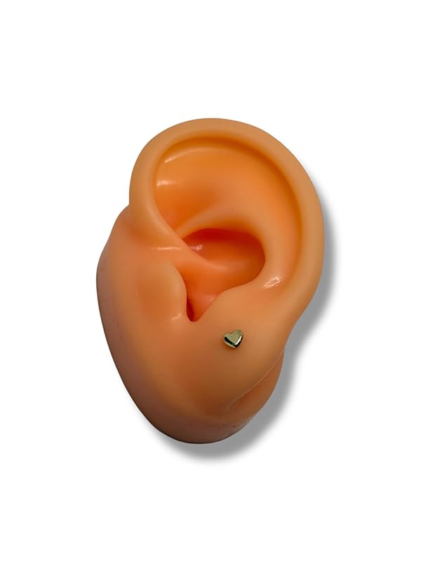 Broquel O Arete Corazon Mini en Oro 10k Garantizado- Angeles Joyas