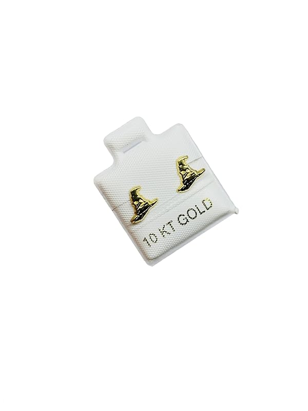 Broquel o Arete Sombrero Seleccionador en Oro 10K Garantizado - Angeles Joyas