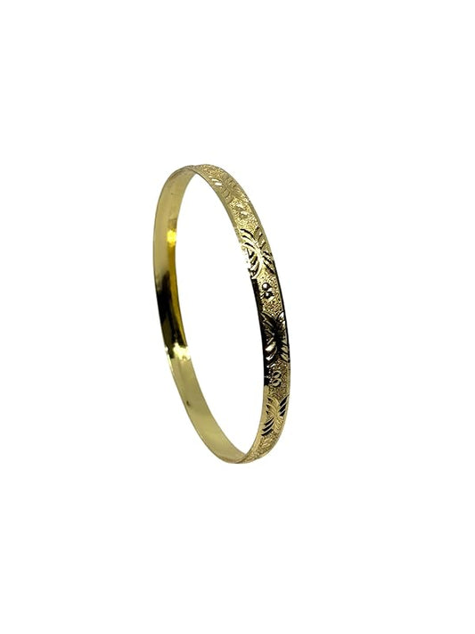 Pulsera Aro Dorado Diamantado en Material de Chapa Oro Laminado en 14k en 7.5cm