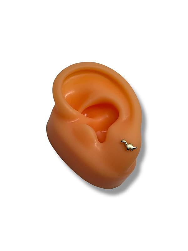 Broquel O Arete Dinosaurio Mini En Oro 10k Garantizado - Angeles Joyas