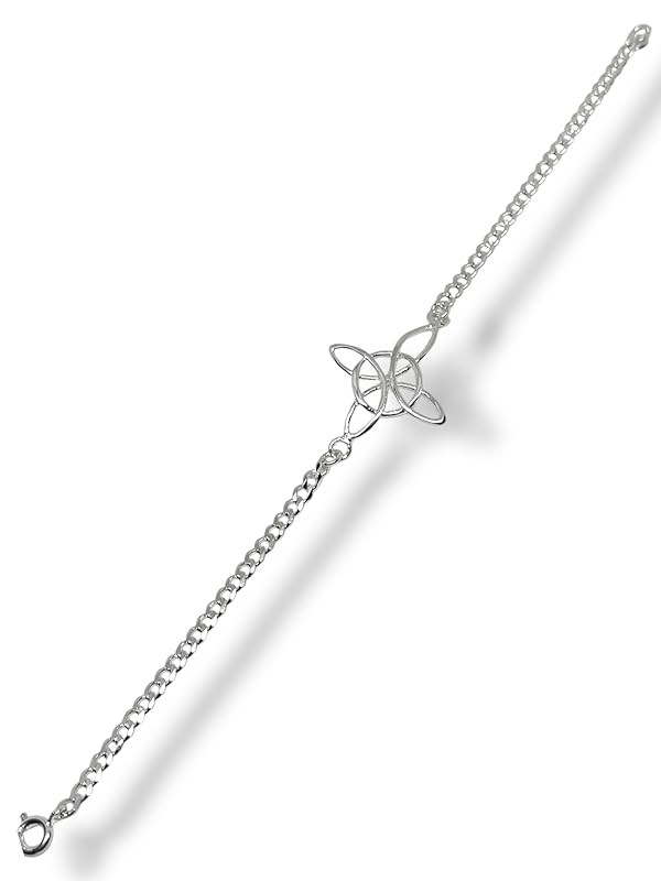 Pulsera De Nudo De Bruja En Plata 925 Garantizado 18cm - Angeles Joyas