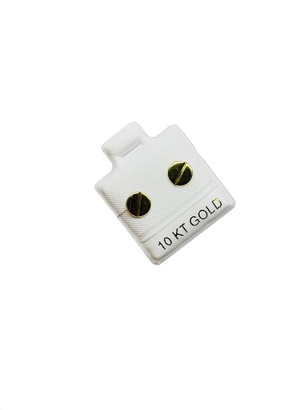 Broquel o Arete Tornillo Marca en Oro 10K Garantizado - Angeles Joyas