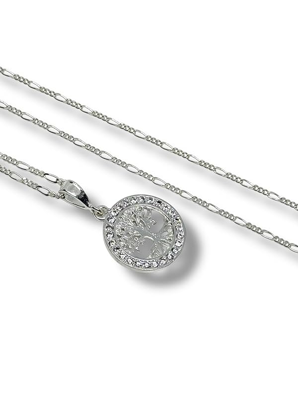 Dije Arbol De La Vida Con Cadena Zirconia Plata 925 Garant - Angeles Joyas