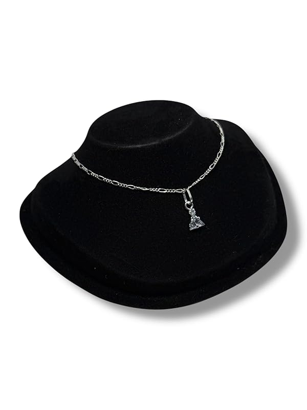 Dije Fino De Piedra Zirconia Triangulo Con Cadena Ambos En Plata 925 - Angeles Joyas