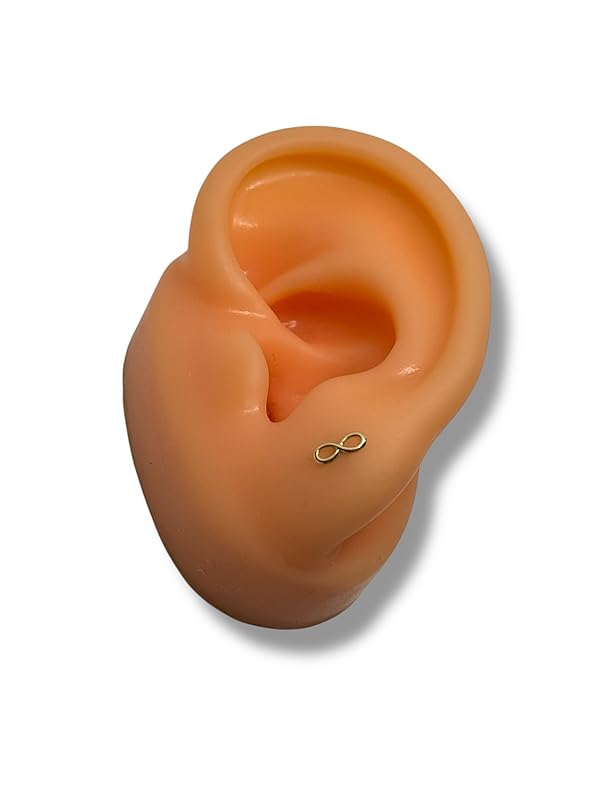 Broquel O Arete Infinito Liso Mini En Oro 10k Garantizado - Angeles Joyas