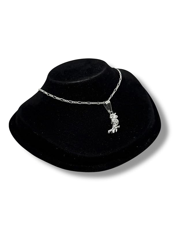 Dije Buho Con Zirconia Y Cadena Ambos Plata 925 Garantizado - Angeles Joyas