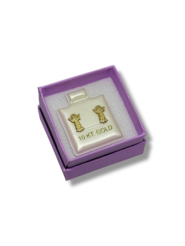 Broquel O Arete Divino Niño Liso Oro 10k Garantizado - Angeles Joyas