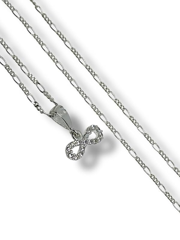 Dije Infinito Con Zirconia Y Cadena Ambos Plata 925 T#ch - Angeles Joyas