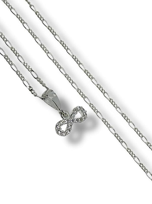 Dije Infinito Con Zirconia Y Cadena Ambos Plata 925 T#ch - Angeles Joyas