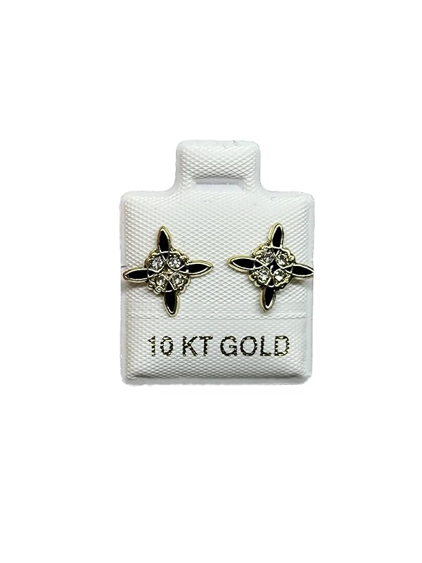 Broquel Arete Esmaltado Figura Nudo de Bruja Oro 10K Garantizado