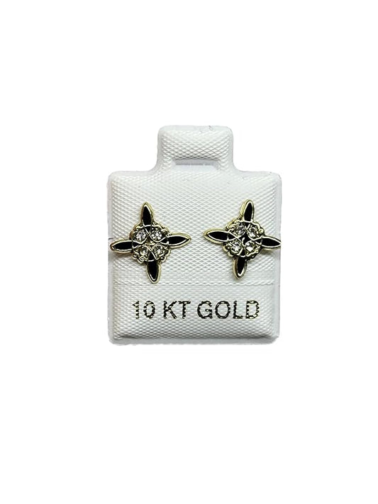 Broquel Arete Esmaltado Figura Nudo de Bruja Oro 10K Garantizado