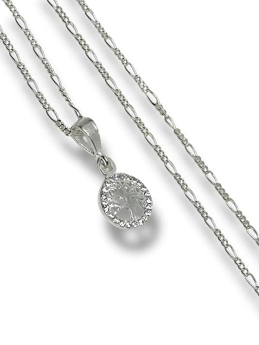 Dije Arbol De La Vida Con Cadena Zirconia Plata 925 T=ch - Angeles Joyas