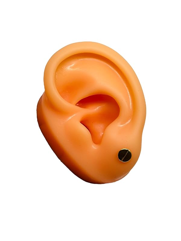 Broquel o Arete Tornillo Marca en Oro 10K Garantizado - Angeles Joyas