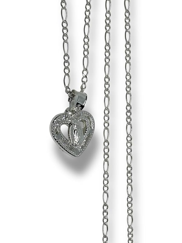 Dije De La Virgen Corazon Y Cadena Plata 925 Garantizado Ch - Angeles Joyas