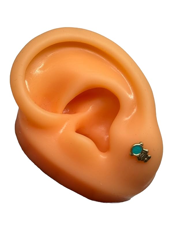 Broquel O Arete Astronauta Esmaltado En Oro 10k Garantizado