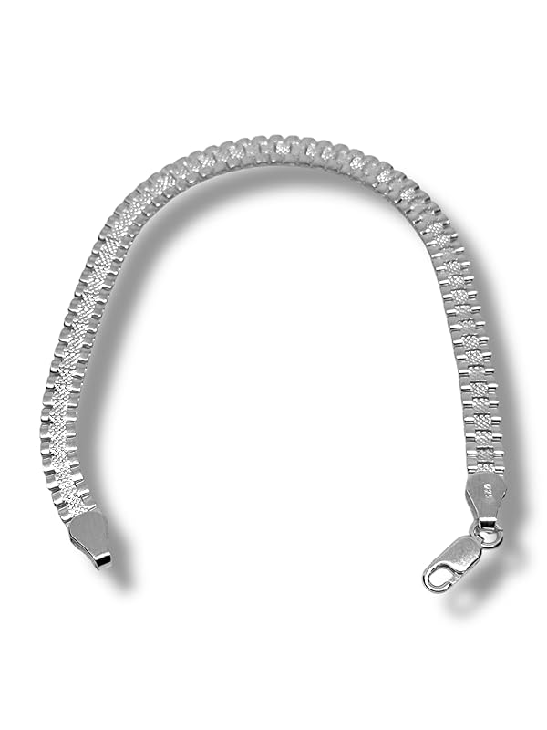 Pulsera O Pulso Tejido Tipo Reloj Plata 925 Garantizado 20cm - Angeles Joyas (Chico)