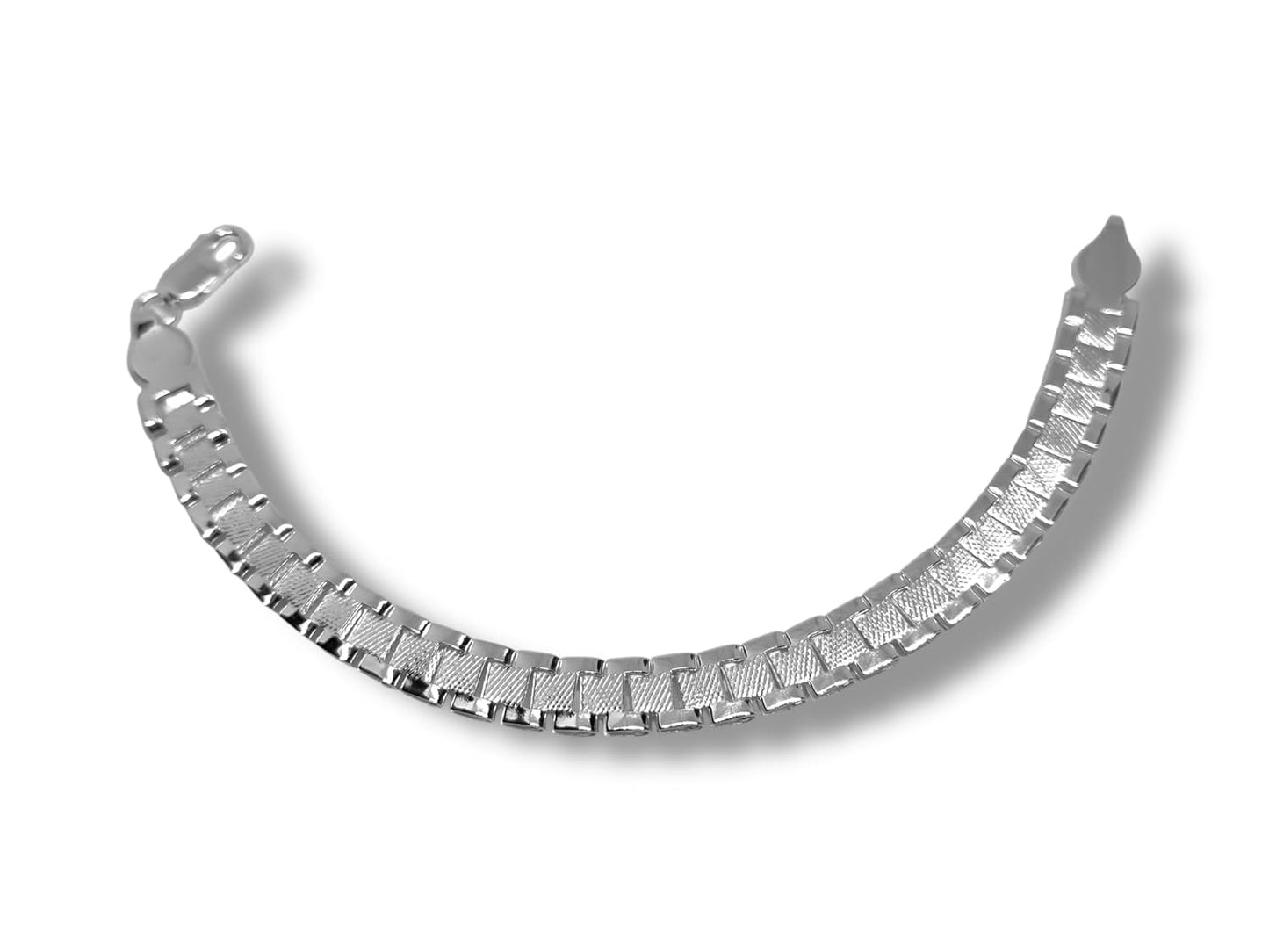 Pulsera O Pulso Tejido Tipo Reloj Plata 925 Garantizado 19cm - Angeles Joyas