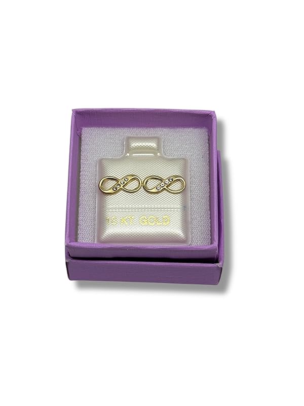 Broquel O Arete Infinito Con Zirconia En Oro 10k Garantizado - Angeles Joyas