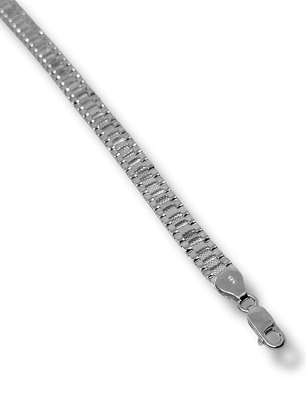 Pulsera O Pulso Tejido Tipo Reloj Plata 925 Garantizado 18cm - Angeles Joyas (Mediano)