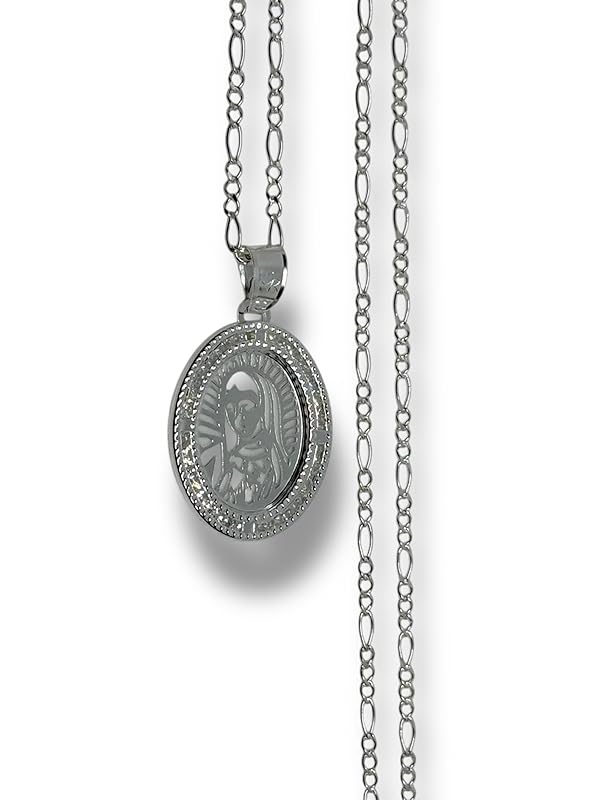 Dije De La Virgen En Laser Y Cadena Plata 925 Garantizado G - Angeles Joyas