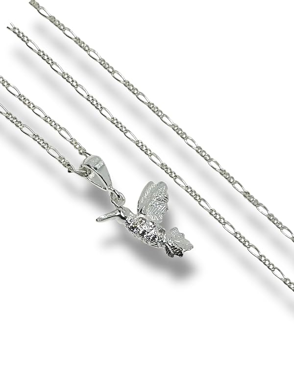 Dije Colibrí Con Cadena Ambos Plata 925 Garantizado Zirconia - Angeles Joyas