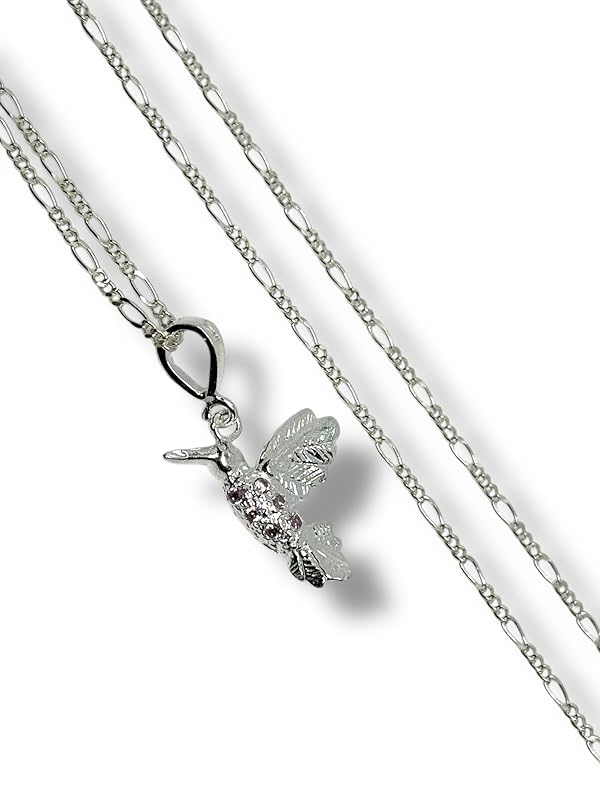 Dije Colibrí Liso Con Cadena Ambos Plata 925 Garantizado - Angeles Joyas (Rosa Claro)