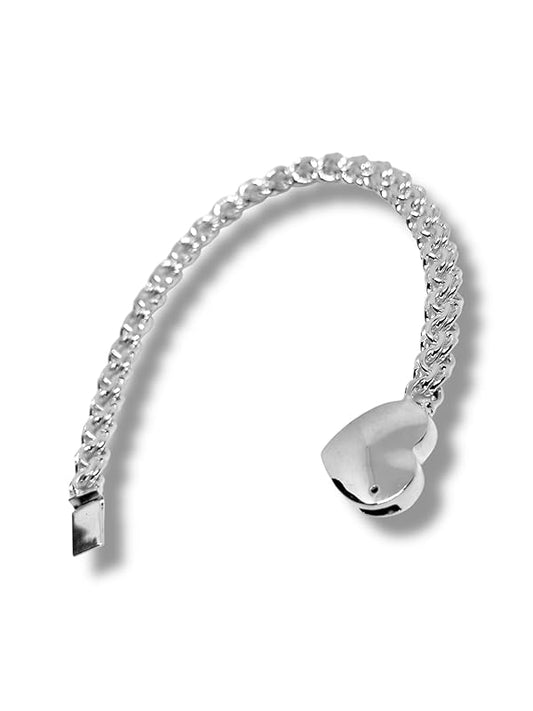 Pulsera O Pulso Tejido Chino Broche De Corazon Plata 925 - Angeles Joyas