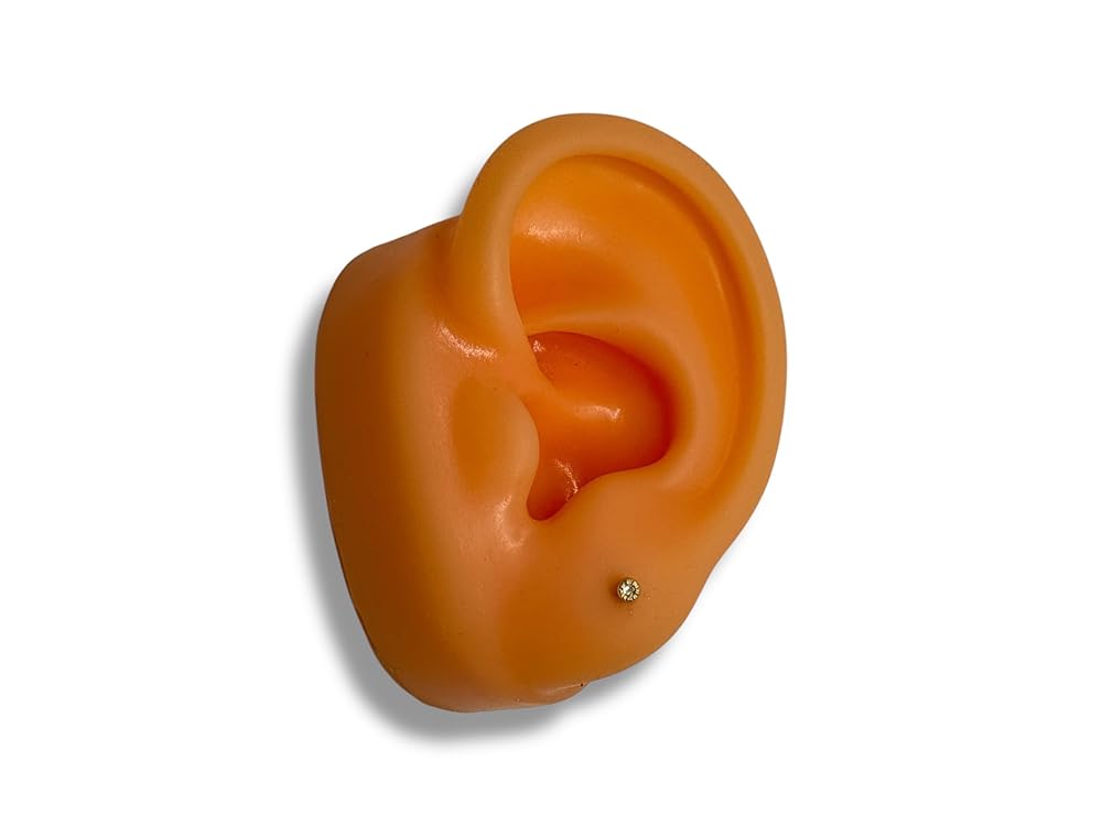 Broquel O Arete Biselado Redondo Para Bebe Zirconia Oro 10k - Angeles Joyas