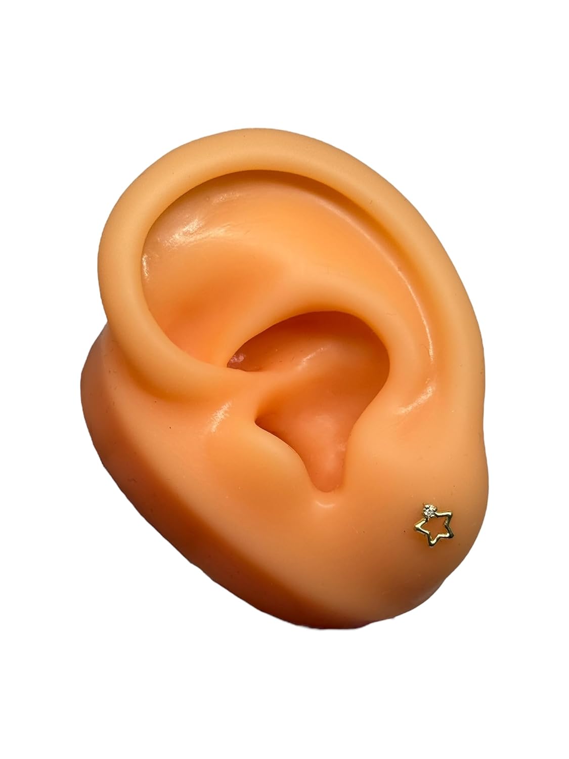 Broquel Luna Y Estrella Contorno con Zirconia en Oro 10k Garantizados - Angeles Joyas