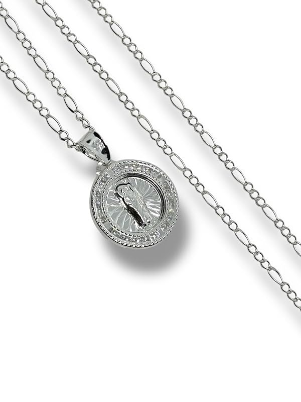 Dije Medalla Con Cadena San judas De Bautizo En Plata 925 Garantizado - Angeles Joyas (Circular)