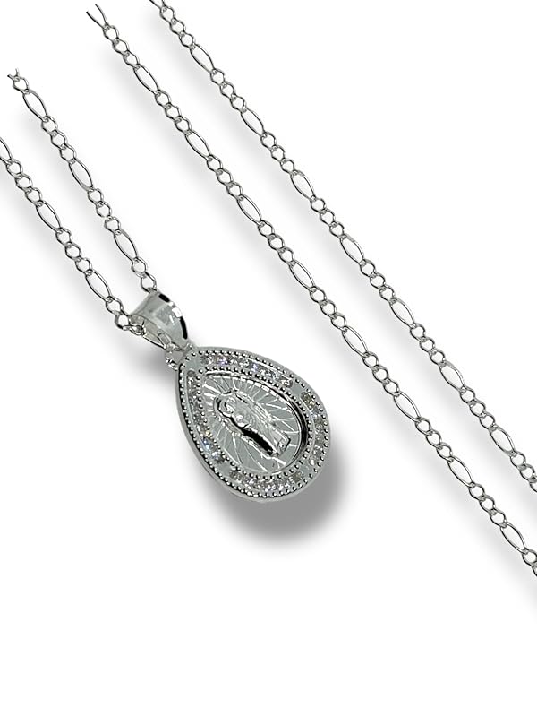 Dije Medalla Con Cadena San judas De Bautizo En Plata 925 Garantizado - Angeles Joyas (Gota)