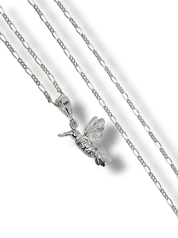 Dije Colibrí Con Cadena Ambos Plata 925 Garantizado Zirconia - Angeles Joyas