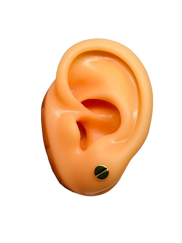 Broquel o Arete Tornillo Marca en Oro 10K Garantizado - Angeles Joyas