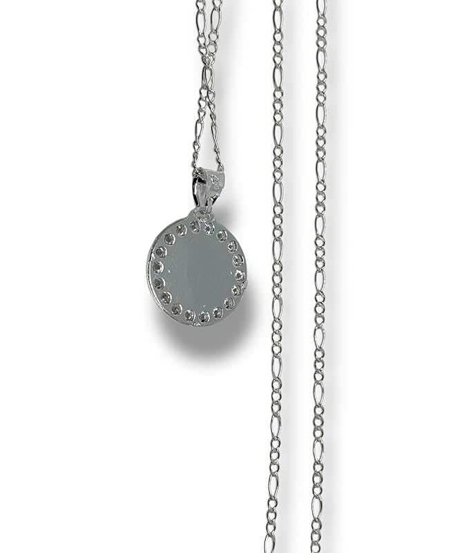 Dije Medalla Con Cadena San judas De Bautizo En Plata 925 Garantizado - Angeles Joyas (Circular)