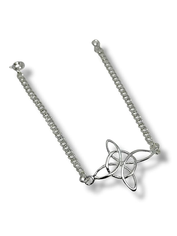 Pulsera De Nudo De Bruja En Plata 925 Garantizado 18cm - Angeles Joyas