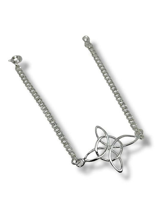 Pulsera De Nudo De Bruja En Plata 925 Garantizado 20cm - Angeles Joyas