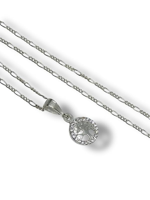 Dije Arbol De La Vida Con Cadena Zirconia Plata 925 T=ch - Angeles Joyas