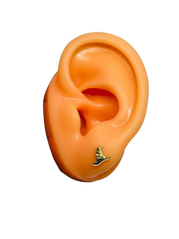 Broquel o Arete Sombrero Seleccionador en Oro 10K Garantizado - Angeles Joyas