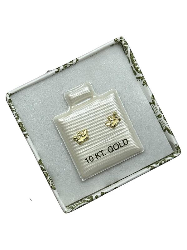 Broquel O Arete Corona Mediana En Oro 10k Garantizado