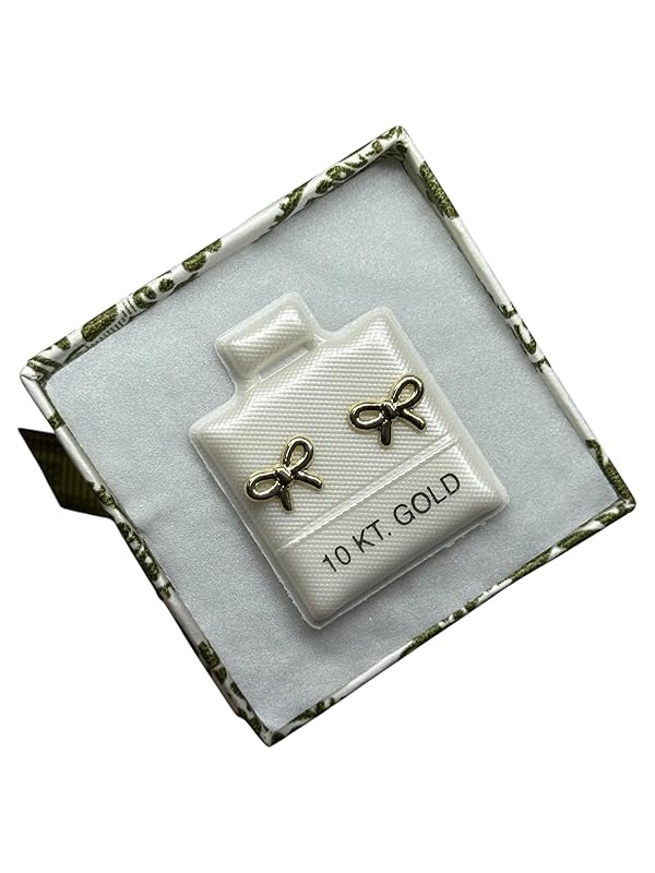 Broquel O Arete Moño Liso En Oro 10k Garantizado - Angeles Joyas